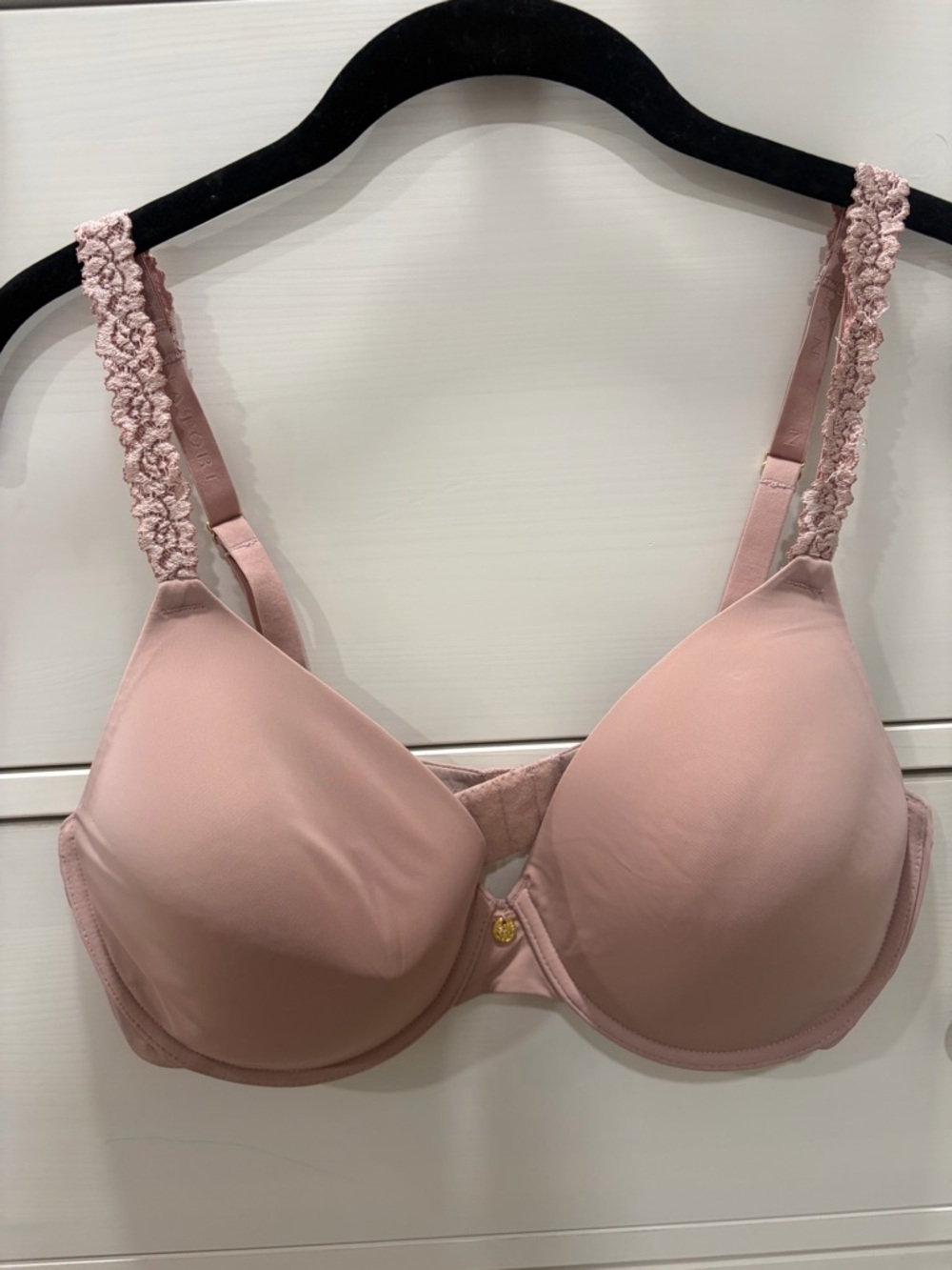 Natori Blush Pink Molded T-Shirt Bra with Lace Straps